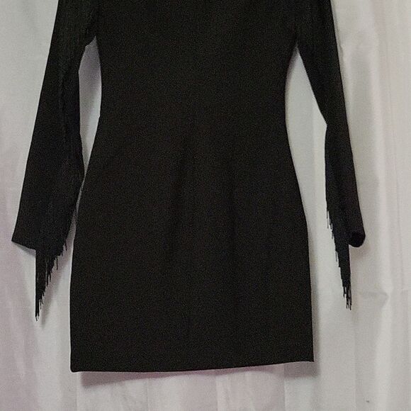 LIKELY black New With tags designer fringed sleeves Sheath dress - Picture 10 of 16